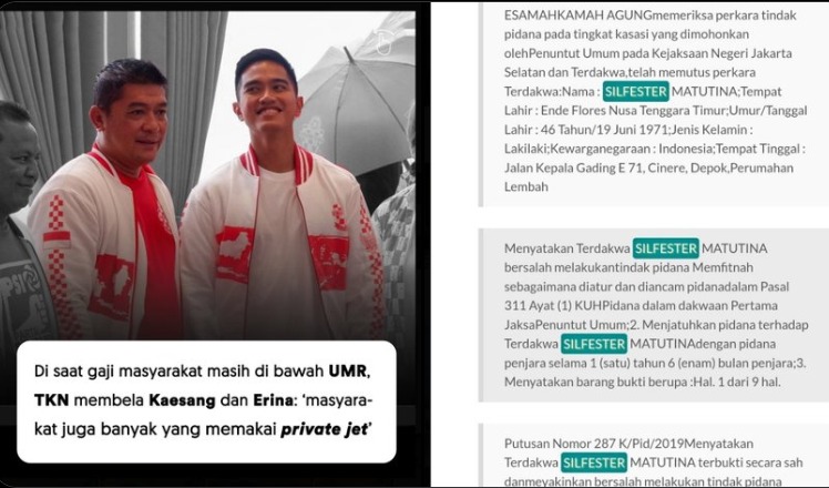 Silfester Matutina Bela Kaesang Soal Jet Pribadi, Ternyata Pernah Jadi Terdakwa Fitnah